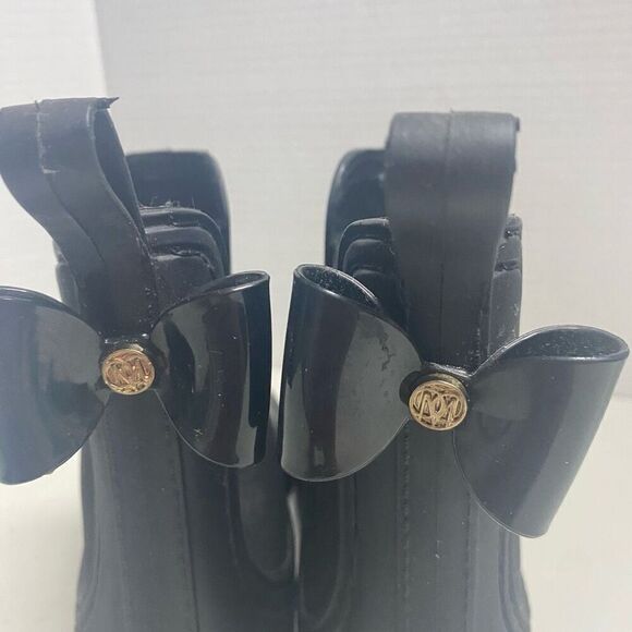CATHERINE MALANDRINO Women’s Black Bow Brielle Rain Boot Size US 8 EUR 38 - Picture 5 of 11